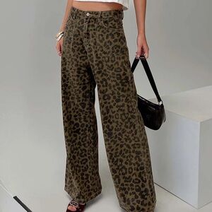 Princess Polly Leopard Wide-Leg Pants